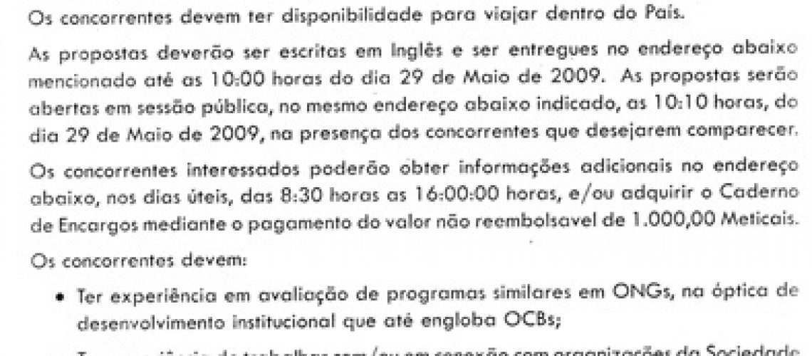 OCNSULTORIA PARA AVALIACAO DE PROGRAMA