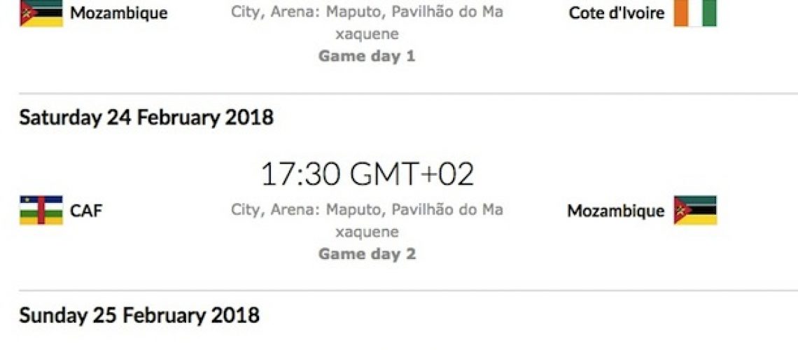 Apuramento para Mundial de basquetebol de 2019 joga-se em Maputo