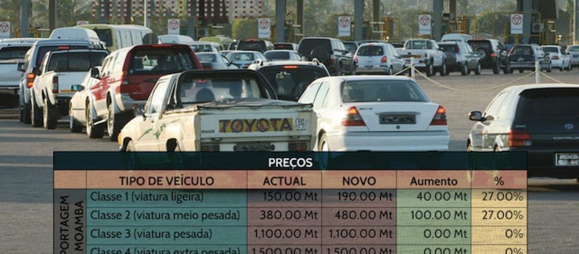 Veículos ligeiros e meio pesados vão pagar mais caro nas Portagens de Maputo e Moamba