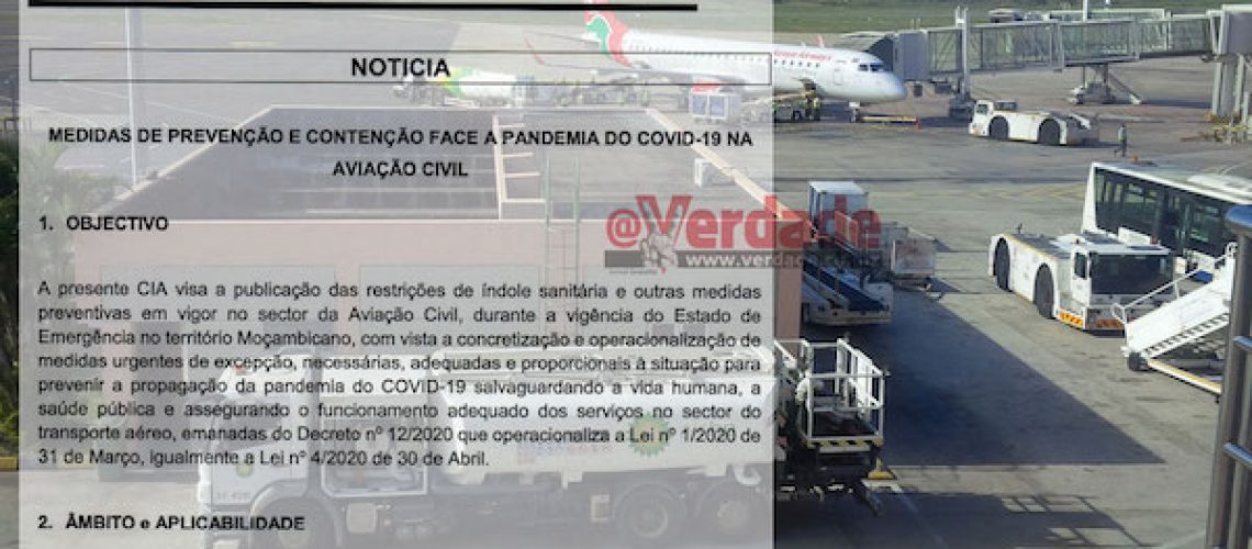 Restringidos voos internacionais durante Estado de Emergência em Moçambique